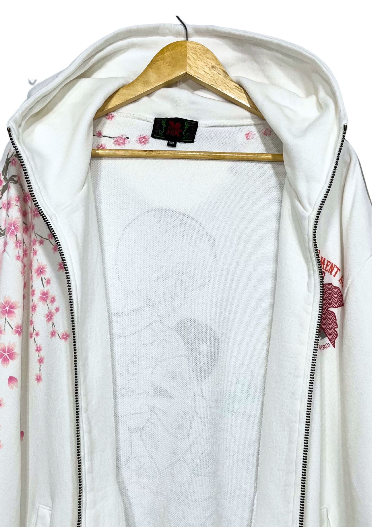 2010s Neon Genesis Evangelion x Nishiki Rei Ayanami Kimono Cherry Blossom Embroidered Hoodie