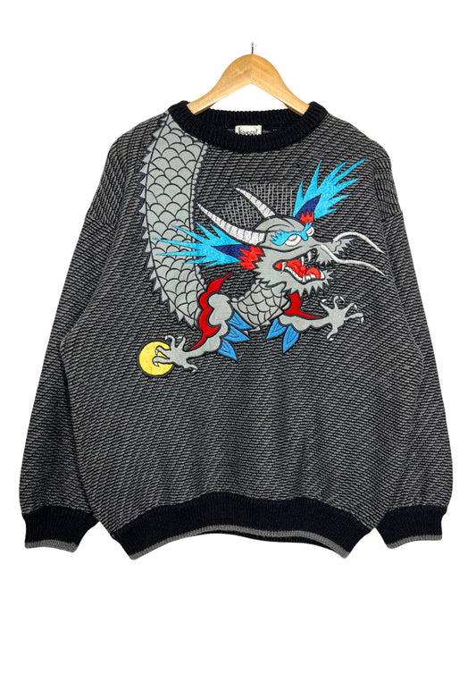 80's Vintage Kansai Yamamoto Embroidered Dragon Knit