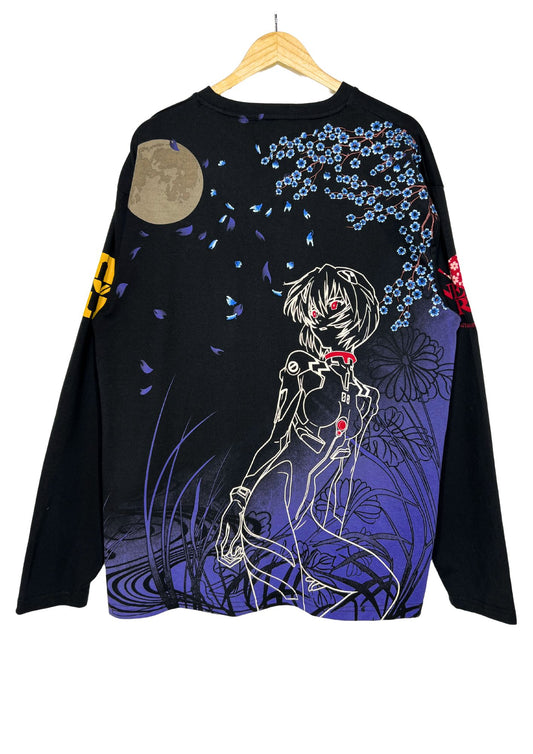 2010s Neon Genesis Evangelion x Nishiki Rei Ayanami Sakura Full Moon Embroidered L/S Shirts