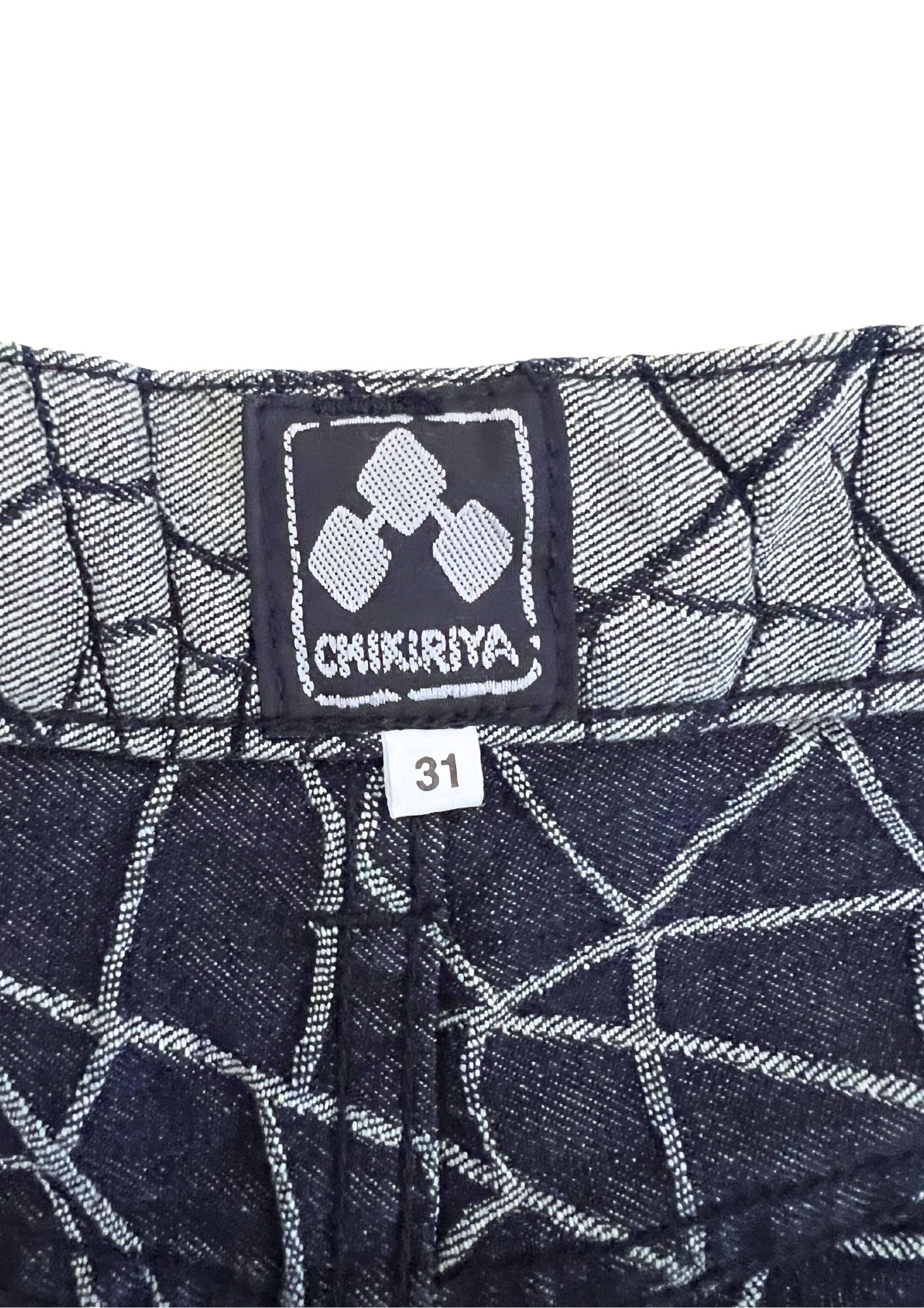 2000s Vintage Deadstock CHIKIRIYA 'Spiderweb and Butterfly' Embroidered Baggy Denim (35")