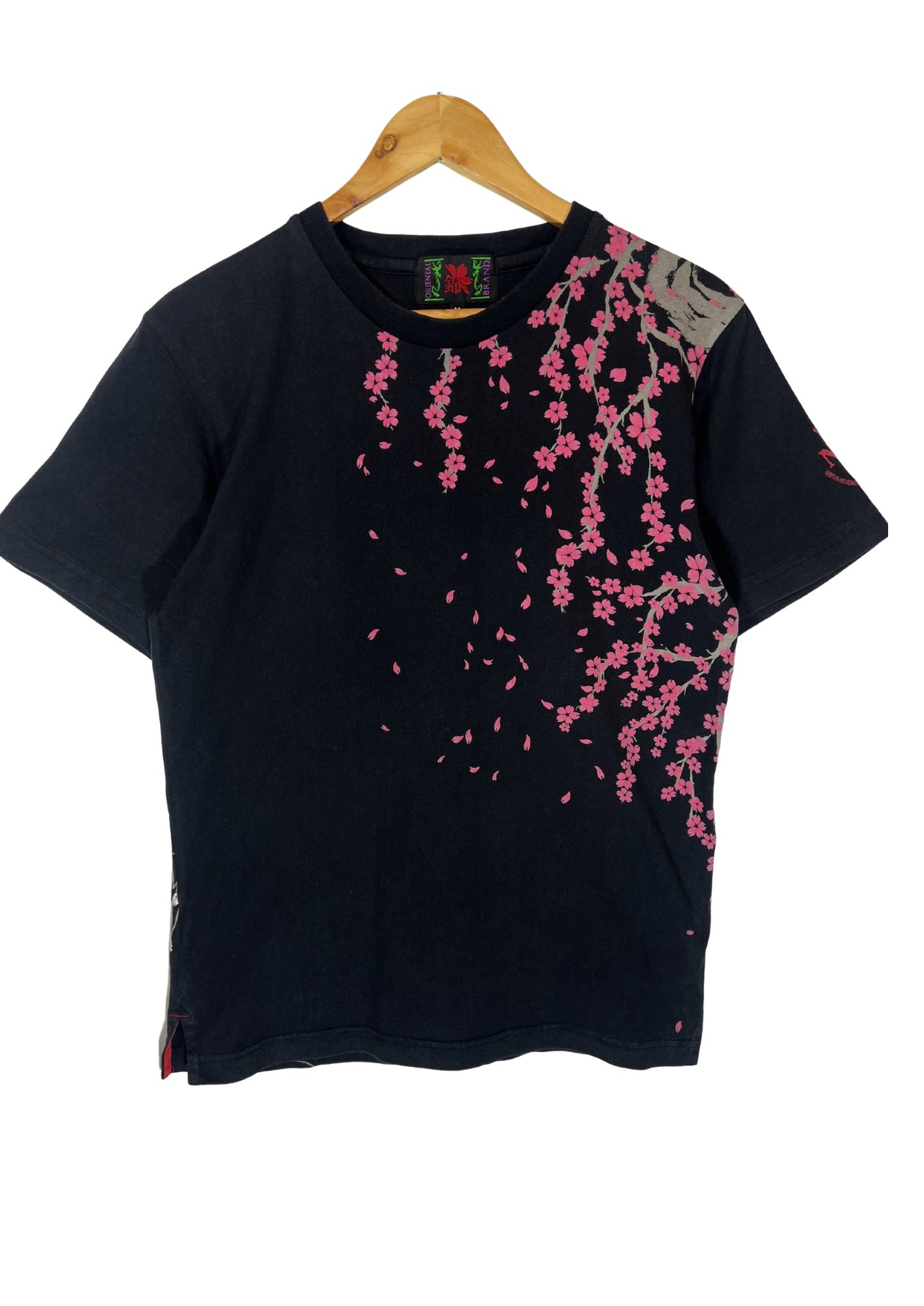 2010s Evangelion x Nishiki Rei Ayanami Cherry Blossoms Embroidered T-shirt (S)