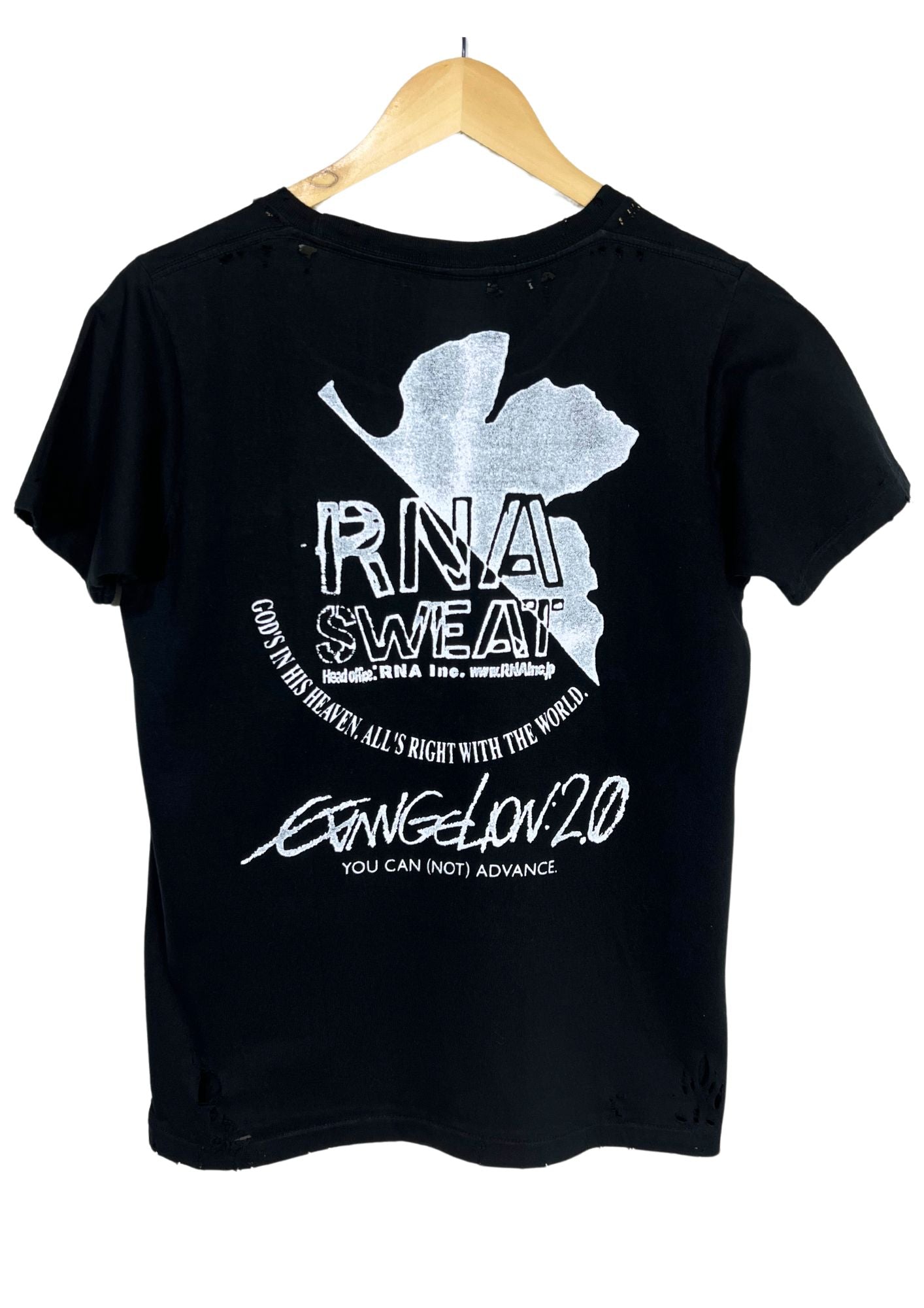 2010 Neon Genesis Evangelion x RNA Sweat 'Evangelion: 2.0 You Can (Not) Advance' Damaged  T-shirt (S-M)