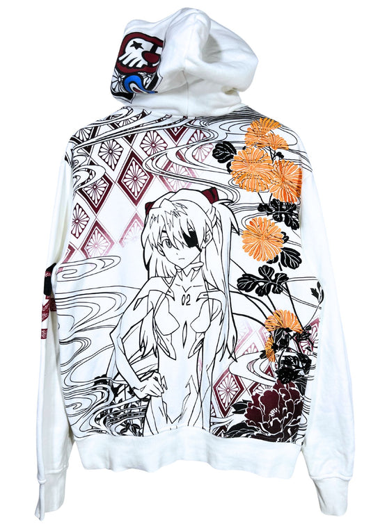 2010s Neon Genesis Evangelion x NISHIKI 'Asuka Eyepatch' Embroidered Zip Up Hoodie (L)