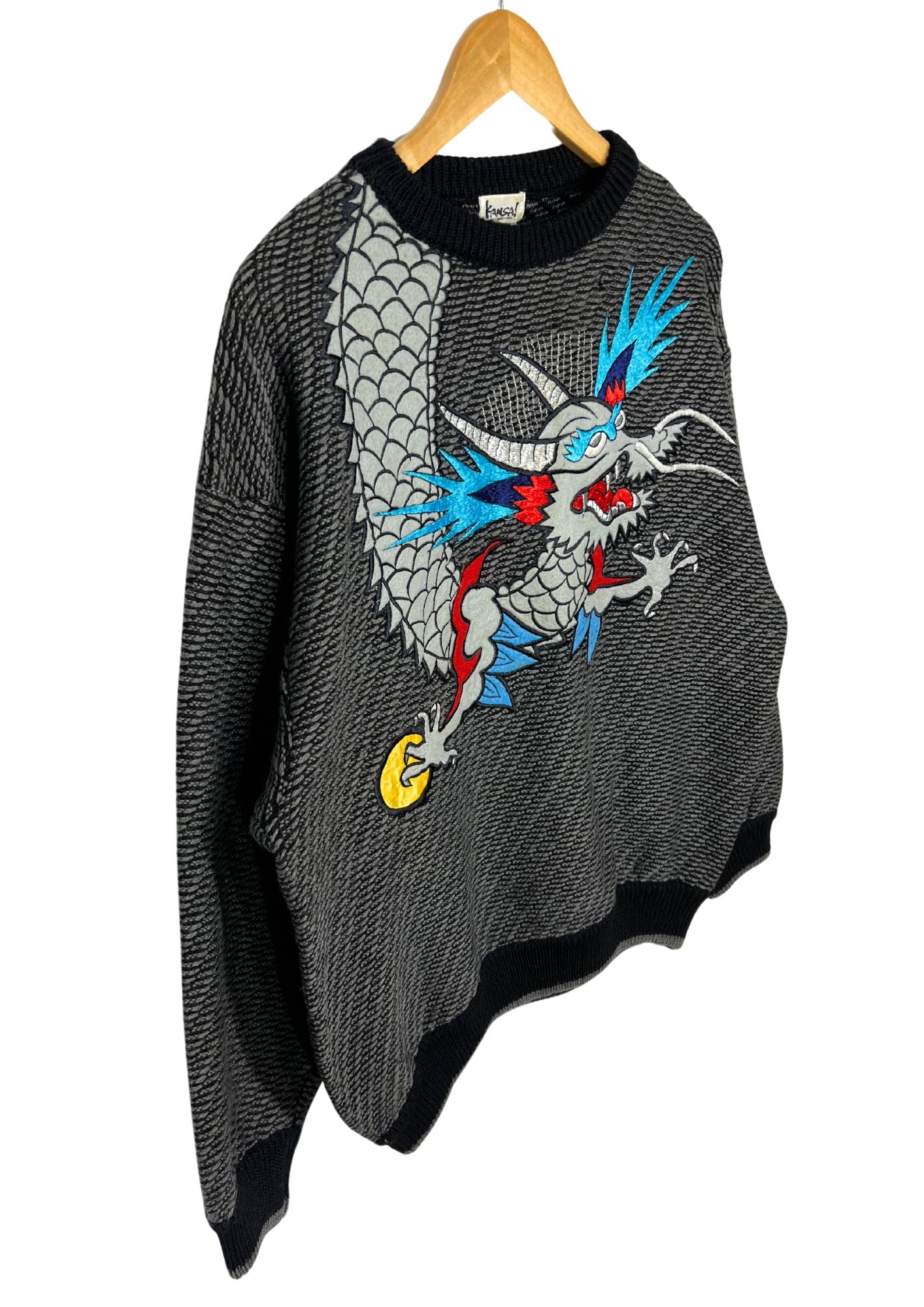 80's Vintage Kansai Yamamoto Embroidered Dragon Knit
