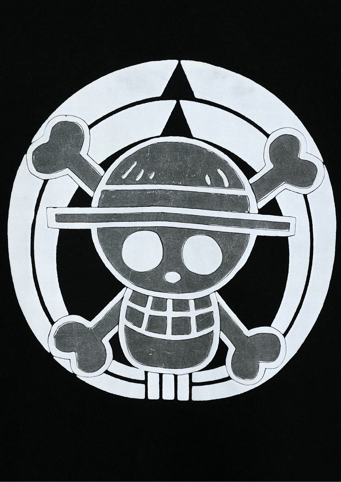 2010 One Piece x Mukashi Mukashi Pirates Symbol Puff Ink T-shirt