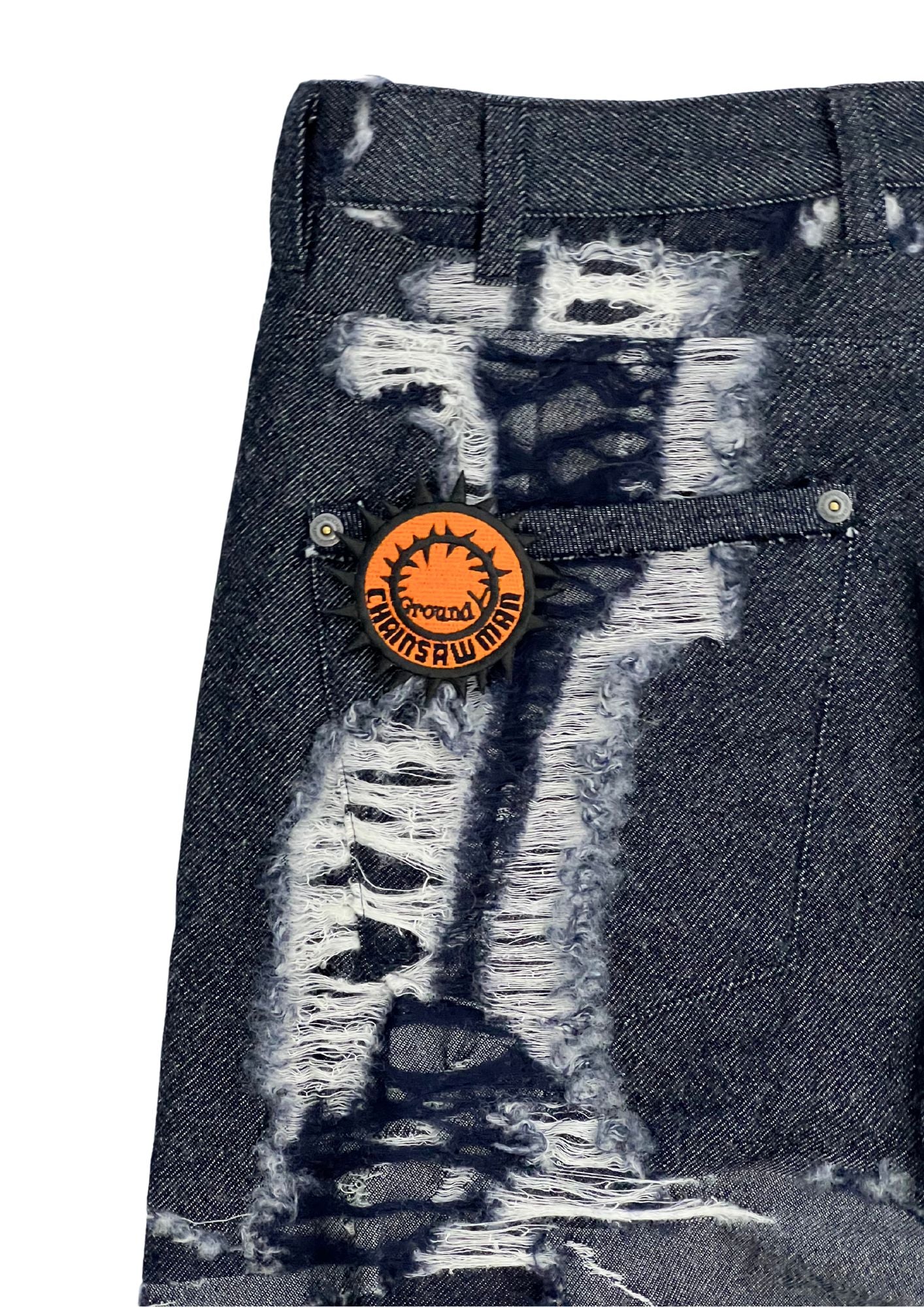 2022 Chainsaw Man x Ground Y Yohji Yamamoto Pre-order limited damage denim slim pants