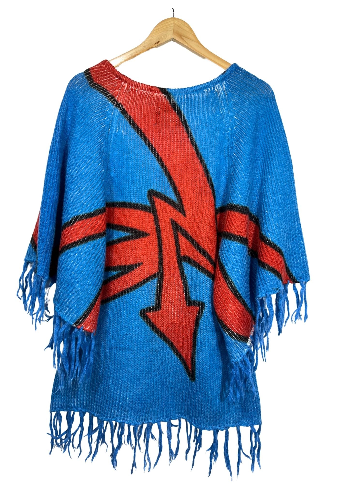 2000s Vintage GLAD NEWS 'English' Knit Poncho (Ladies M)