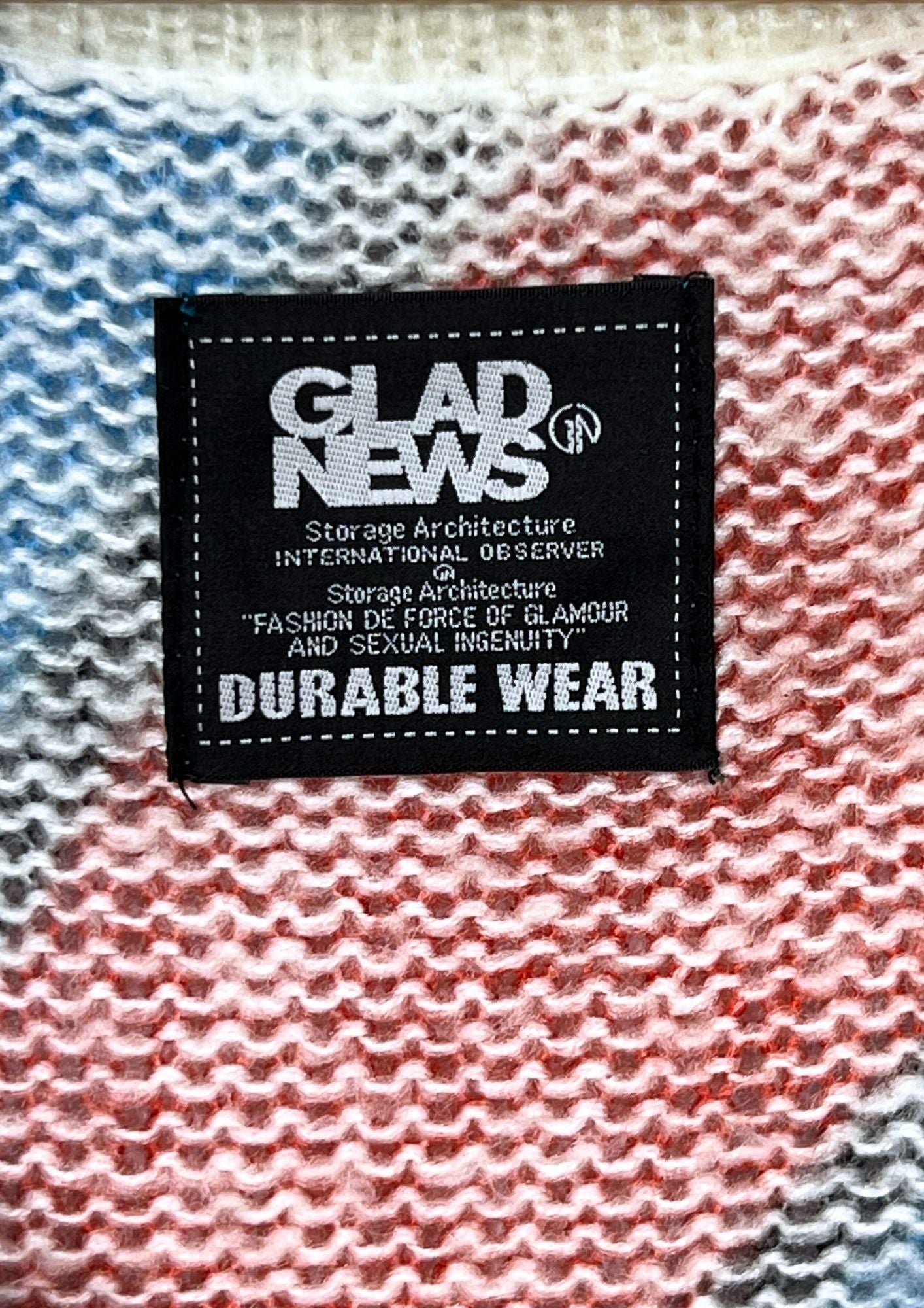 2000s Vintage GLAD NEWS 'English' Knit Poncho (Ladies M)