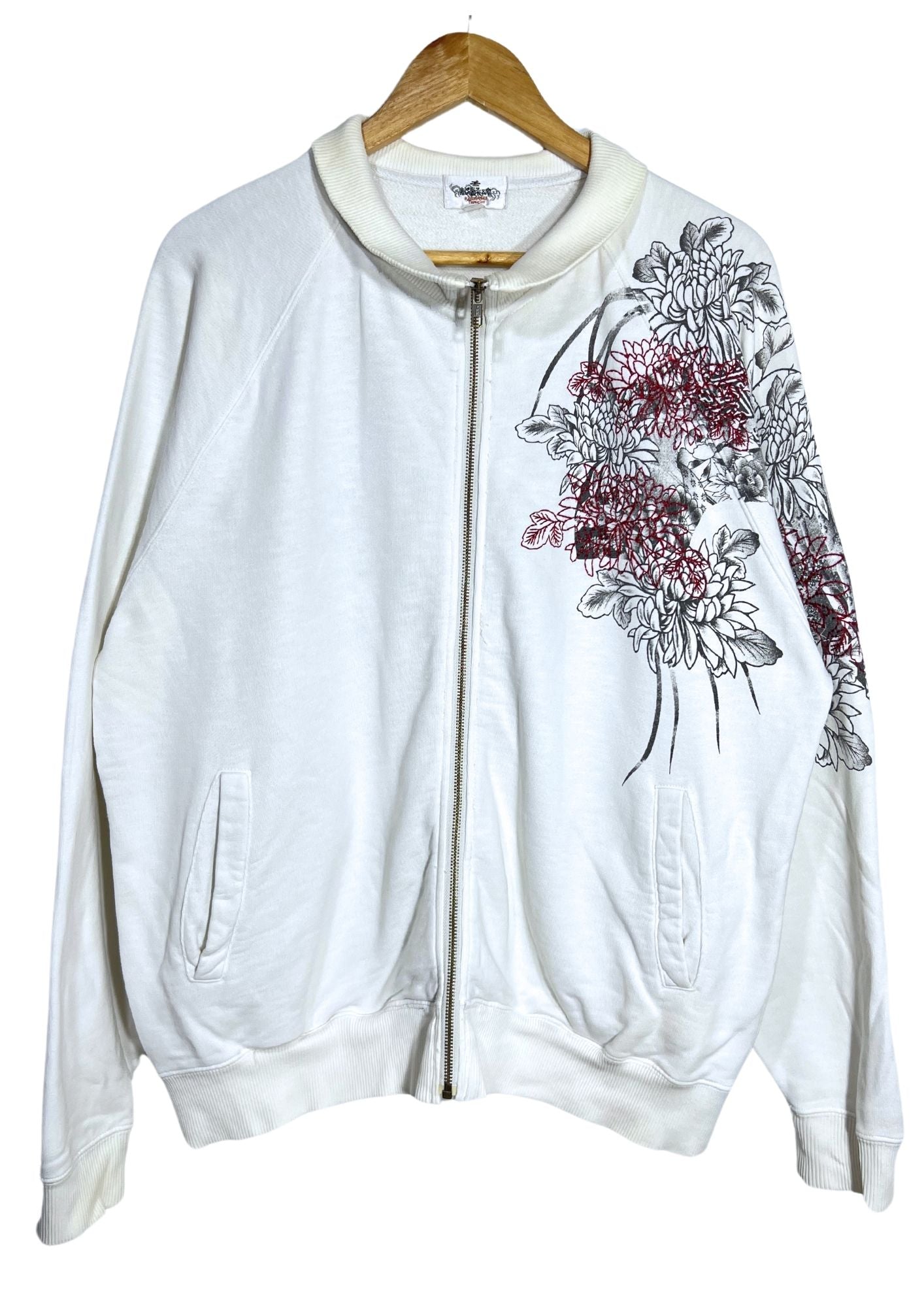 KARAKURI TAMASHI 'Peony Hannya' Embroidered Zip Up Tracksuit