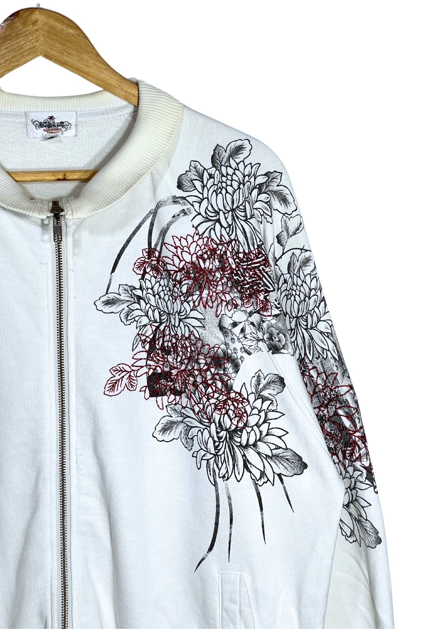 KARAKURI TAMASHI 'Peony Hannya' Embroidered Zip Up Tracksuit