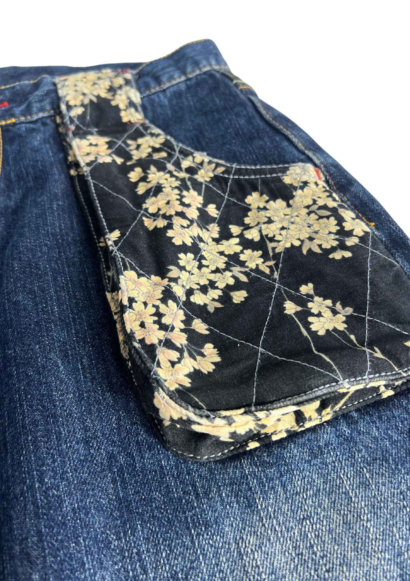 2000s INFINITY Cherry Blossom Kimono Patch Denim Jeans