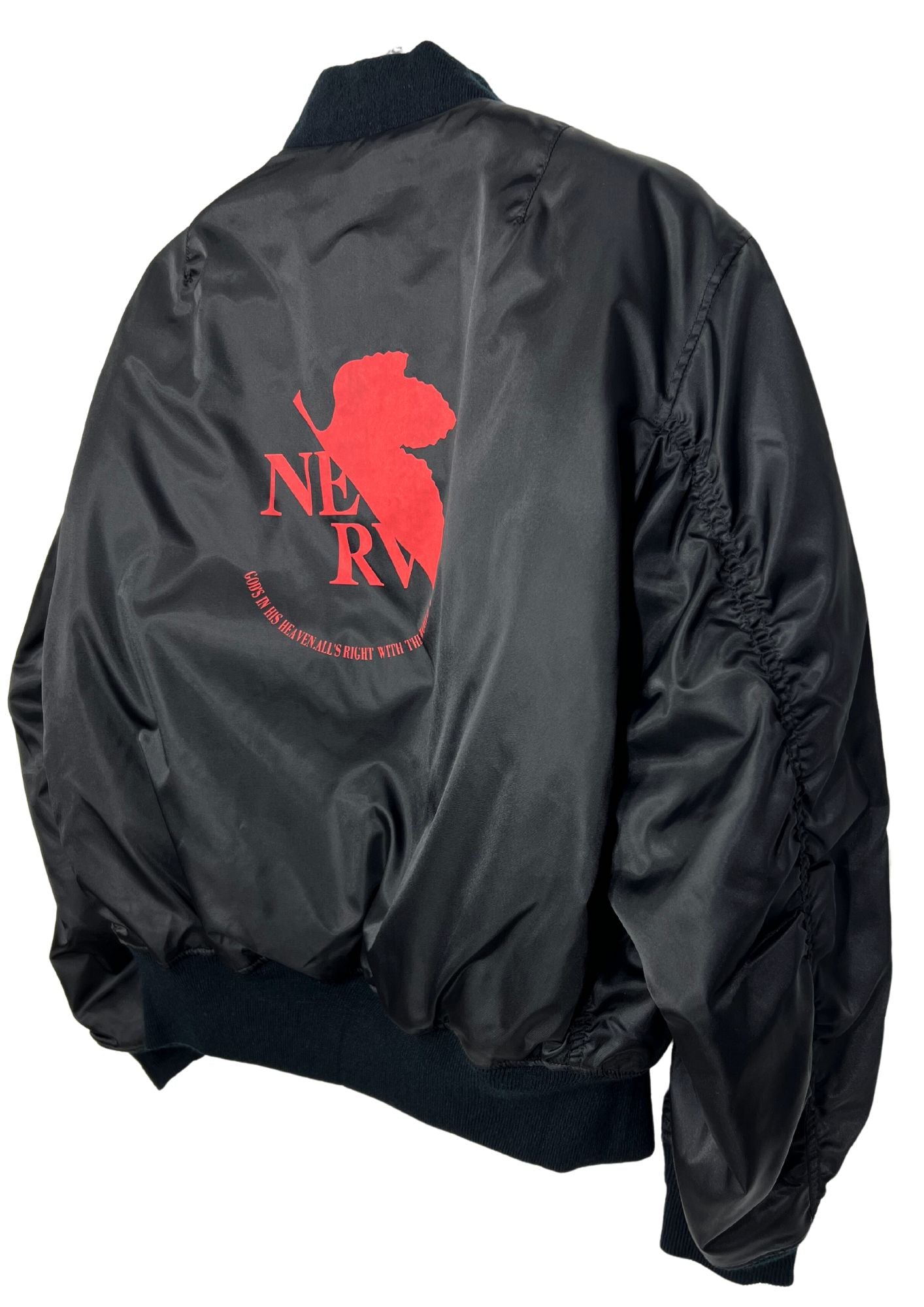 2001 Vintage Neon Genesis Evangelion x SEGA NERV Logo Bommer Jacket