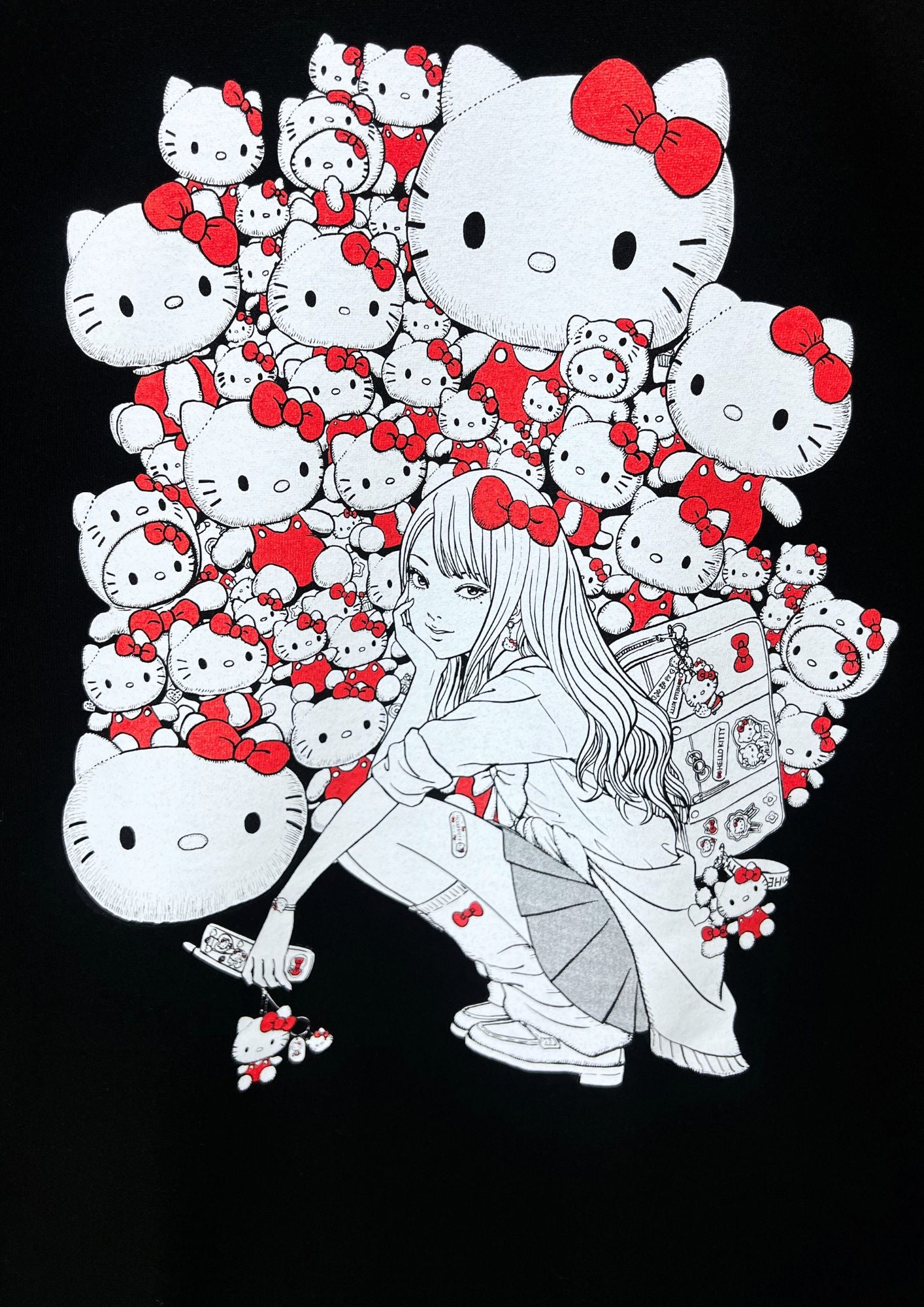 2024 Junji Ito x Sanrio Hello Kitty 'Tomie & Hello Kitty' L/S Shirts (XL)