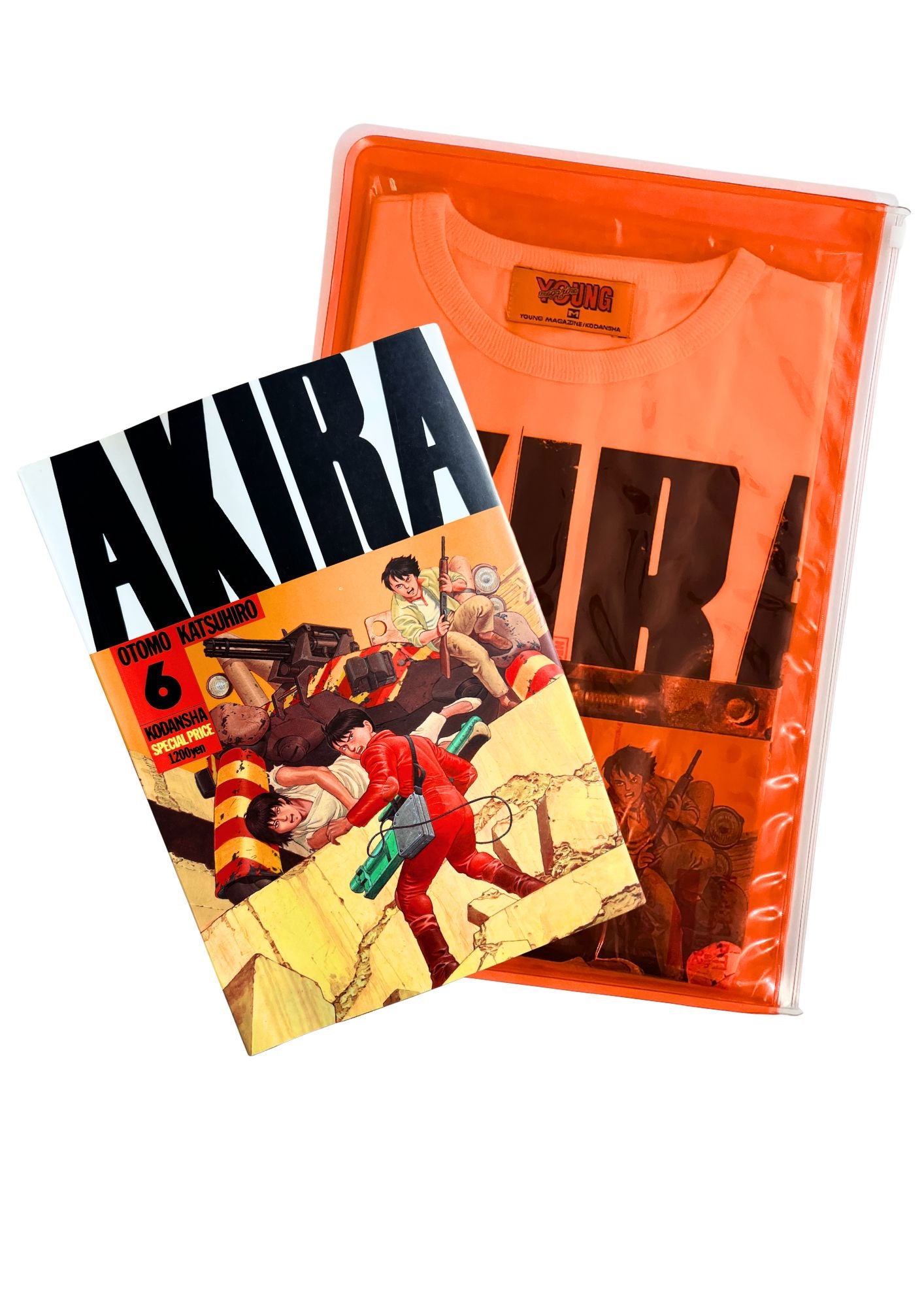1999 Vintage AKIRA Official Young Magazine Vol.6 Manga Cover T-shirt / 1993 AKIRA Japanese Manga Vol. 6 1st Printing Issued Set