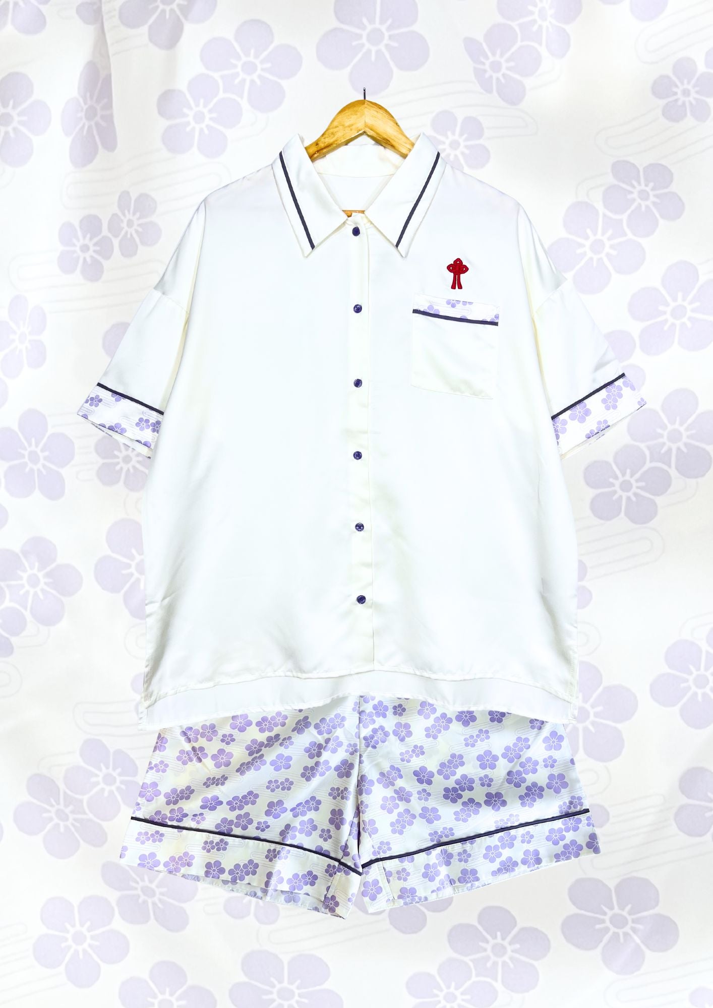 2022 Demon Slayer x GU Shinobu Kocho Embroidered Pajama Set