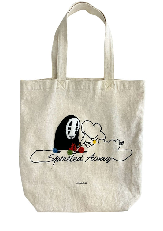2022 Spirited Away x Studio Ghibli Official No Face Yubaba Embroidered Tote Bag