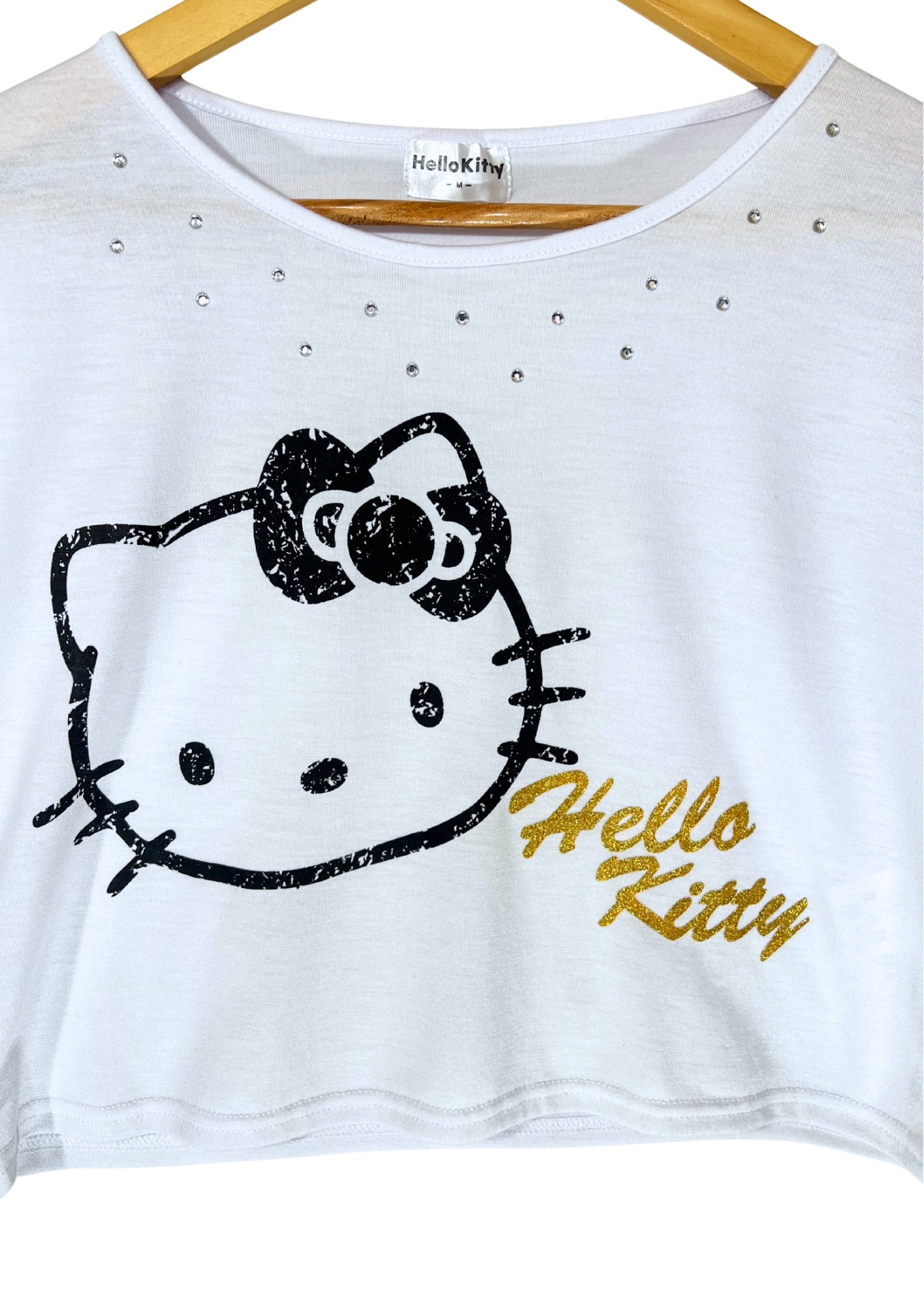 2013 Sanrio Hello Kitty 'Hello Kitty Rhinestone’ Boxy T-shirt (Ladies M)