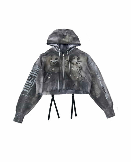 FORMULA-7 RADIATION ARTIIFACT WOMENS ZIP-UP CROPPED HOODIE (M) 1/1