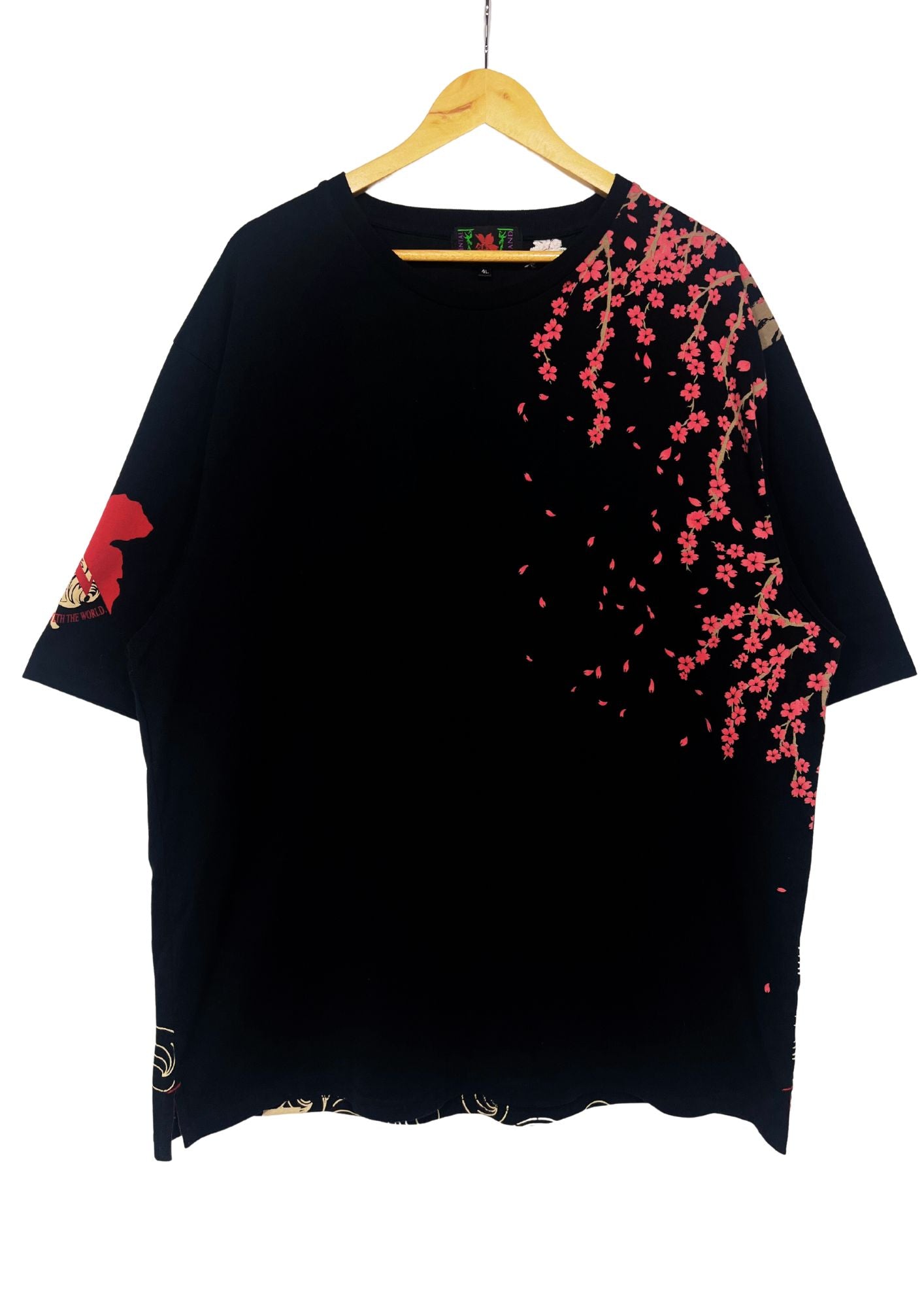 2010s Evangelion x Nishiki Embroidered Rei Ayanami Cherry Blossom Embroidered T-shirt