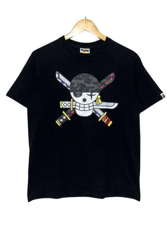 2012 A Bathing Ape x One Piece 'Zoro Pirate Flag Logo Camo' T-shirt (M)