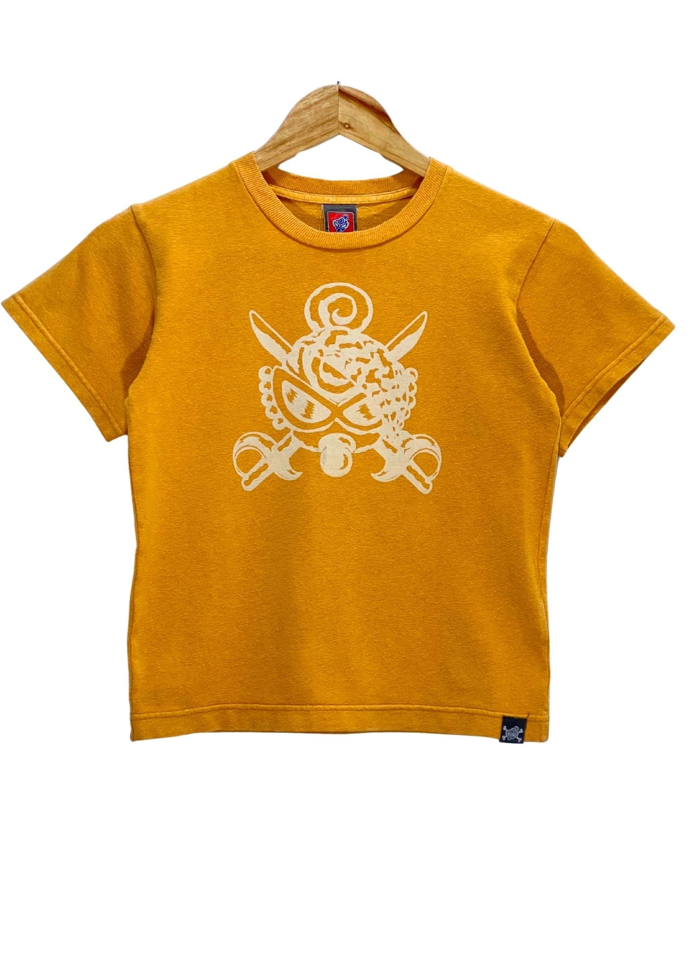 2000 Y2K HYSTERIC MINI by HYSTERIC GLAMOUR 'Pirate Baby Thrasher Logo' Baby Tee (Ladies M)