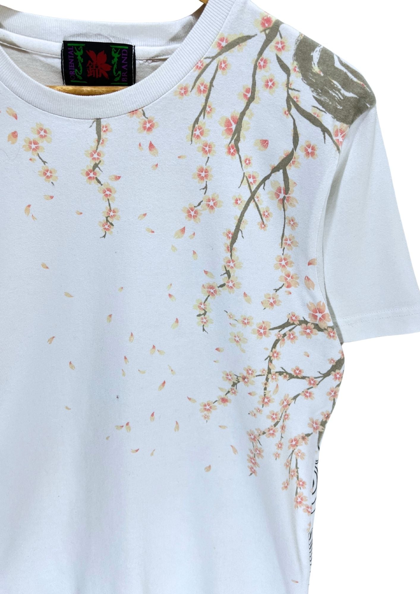 2010s Evangelion x Nishiki Rei Ayanami Cherry Blossom Embroidered T-shirt (S)