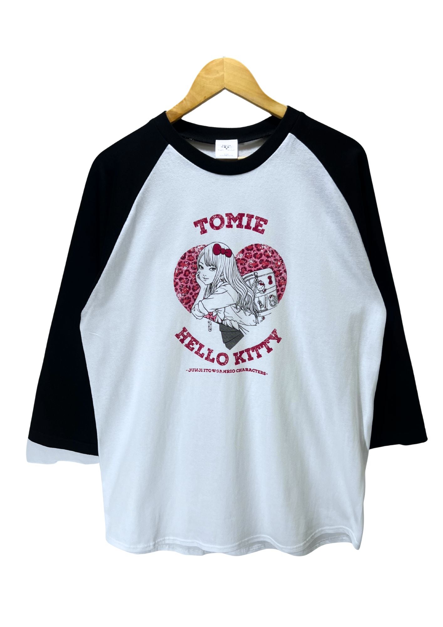 2024 Junji Ito x Sanrio Characters 'Tomie & Hello Kitty' Limited Collaboration Raglan Shirt (XL)I