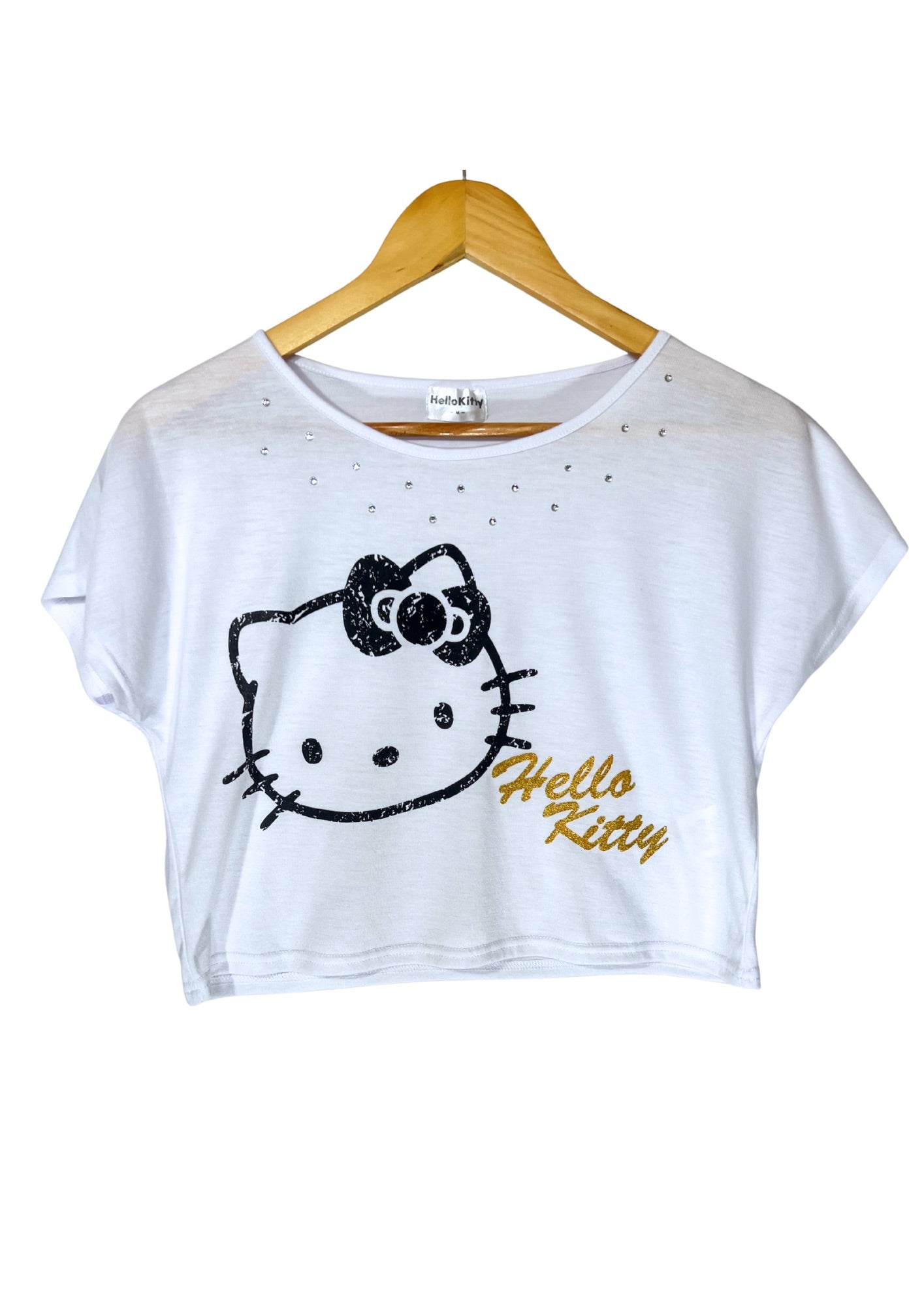 2013 Sanrio Hello Kitty 'Hello Kitty Rhinestone’ Boxy T-shirt (Ladies M)