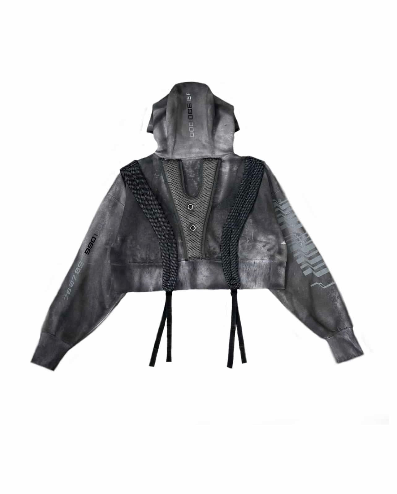 FORMULA-7 RADIATION ARTIIFACT WOMENS ZIP-UP CROPPED HOODIE (M) 1/1